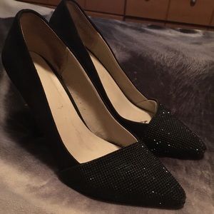 Aldo Black Rhinestone Heels